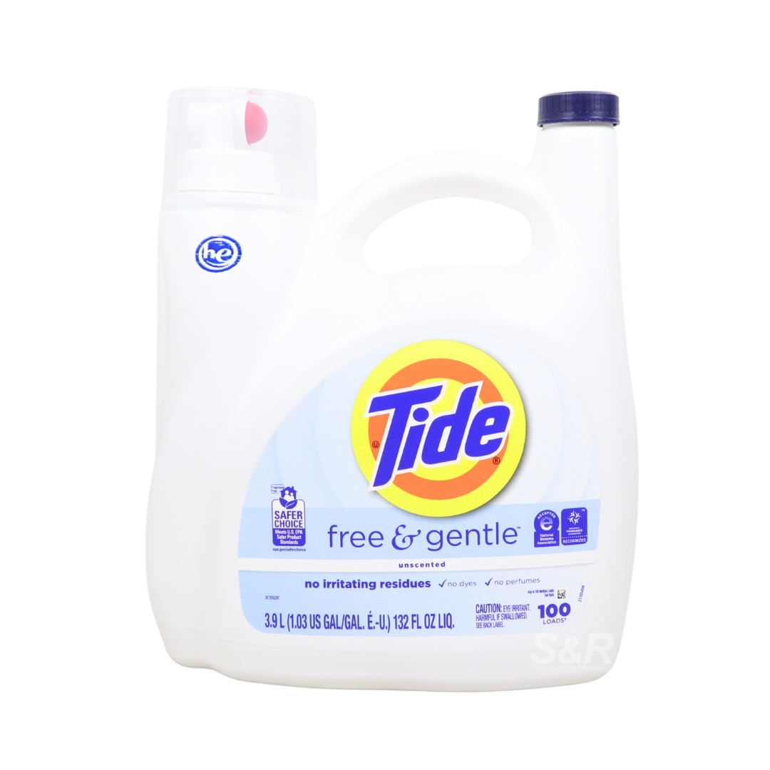 Tide Free & Gentle Unscented Liquid Detergent 3.9L